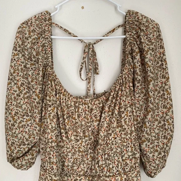 Bohme Brown Smocked Puff Sleeve Sundress - Picture 2 of 6